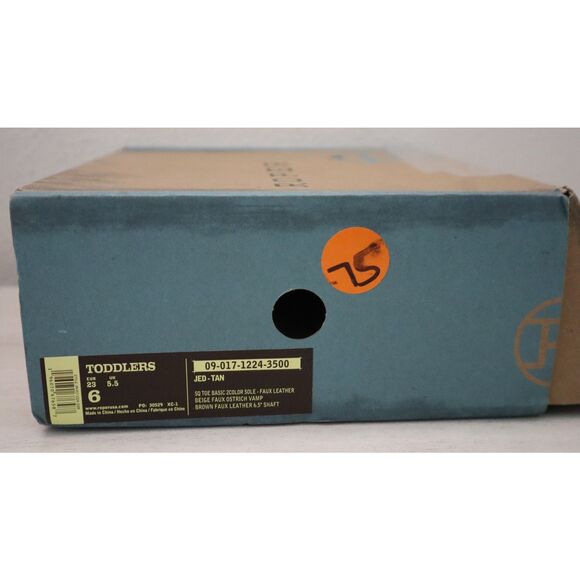 Roper 09-017-1224-3500 Toddler Kids Sz 6M Tan PU Leather Jed Cowboy Boots - Picture 16 of 16